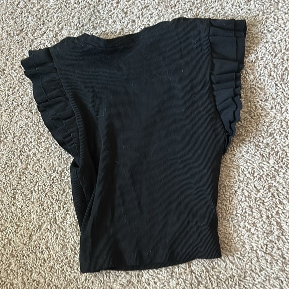 Balck Zara ruffled tank top - Picture 3 of 4